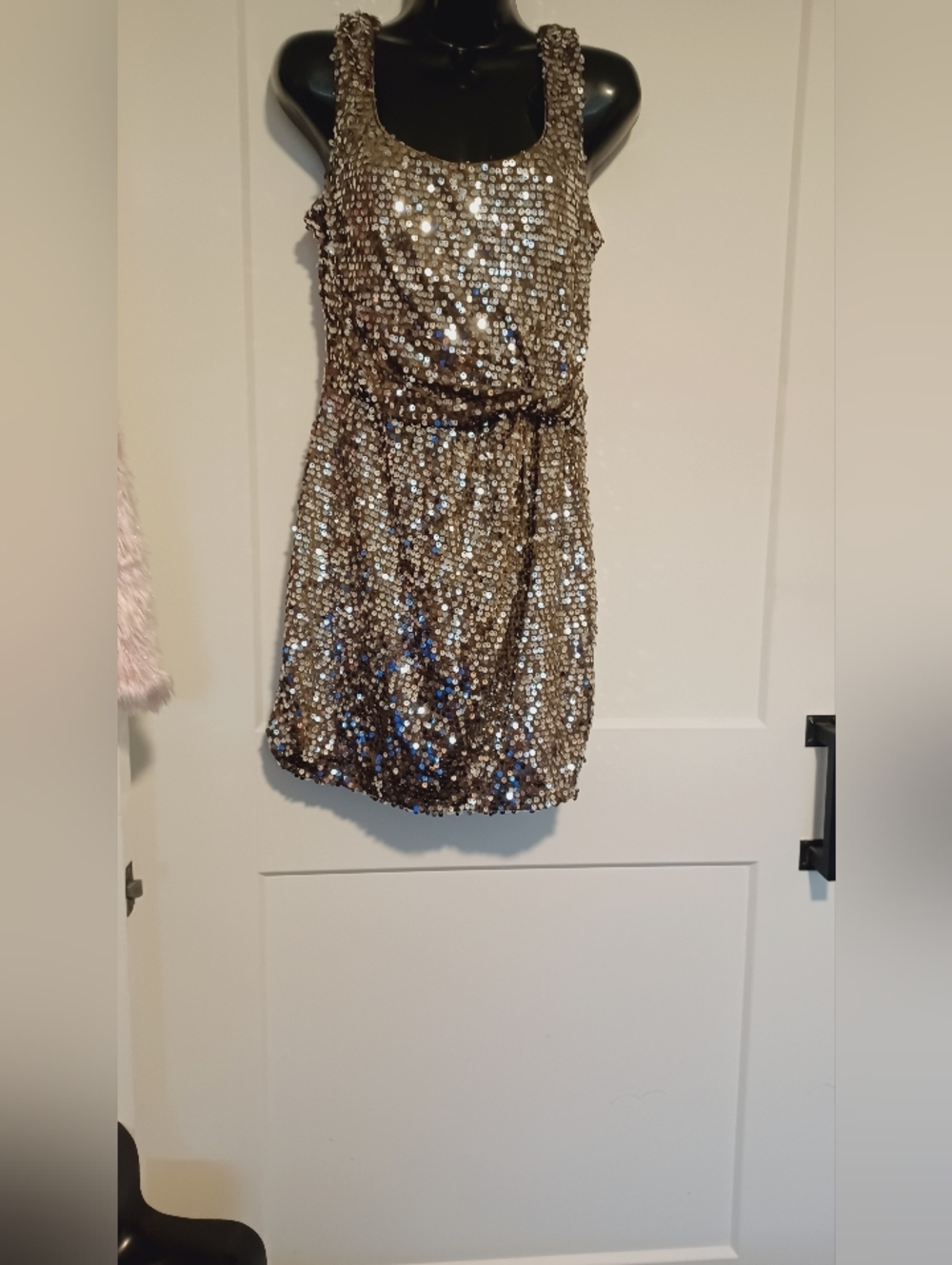 Gold/Tan Sequin Party Dress